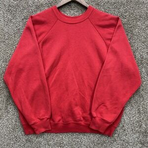 Vintage Tultex Maximum Sweats Sweater Adult Size XL Blank Red Crew Neck USA Made